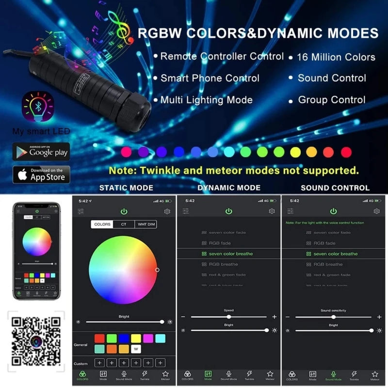 6W Fiber Optic Waterfall Curtain Light