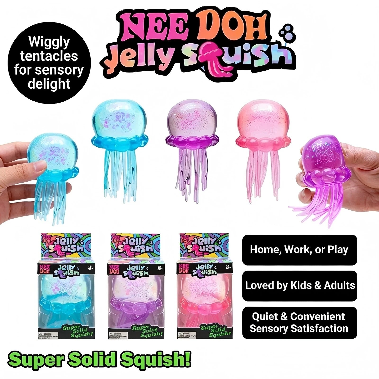 Schylling Nee Doh Jellyfish & Cube Squish