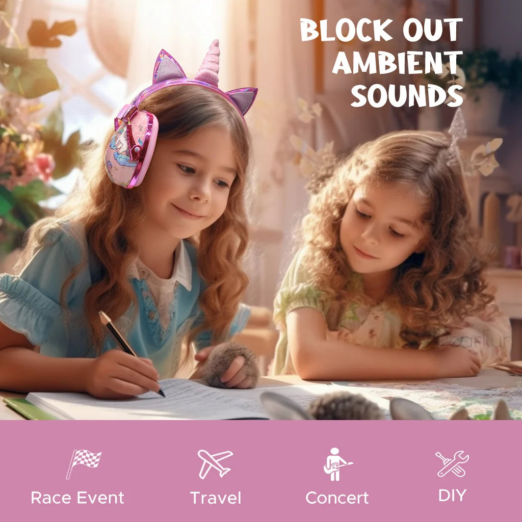 Unicorn and Dinosaur ear defenders